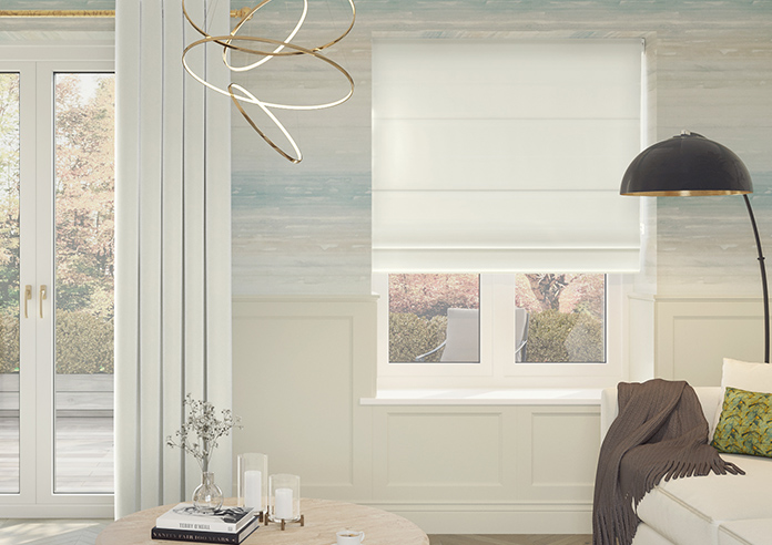 Ultra Luxe Velvet, White Lace - Twist&Fit Roman Blind - Image 3